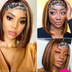 Human Hair Bob Headband Wig